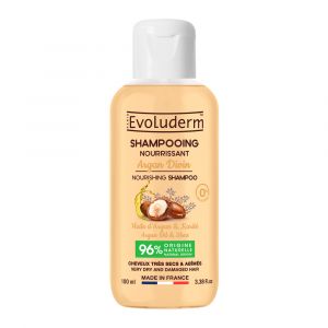 Evoluderm Shampoing Nourrissant Argan Divin – 100ml – 96% d’Ingrédients d’Origine Naturelle – Végan – Fabrication Française