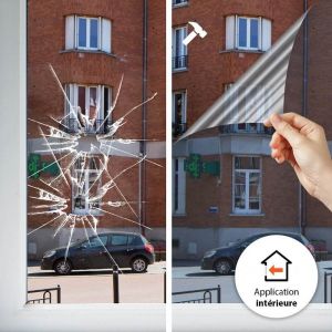 Image de Film anti effraction et anti chaleur pour choc depuis l'ext&eacute;rieur alu - 125 microns