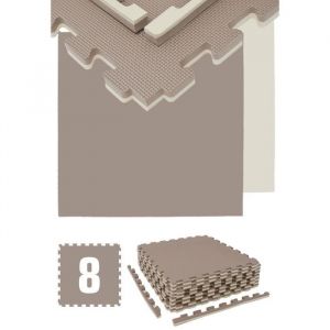 Eyepower 3.2qm Tapis de Sol pour Gym - 2cm - 8 Dalles en Mousse - 63x63 Puzzles de Sol - braun
