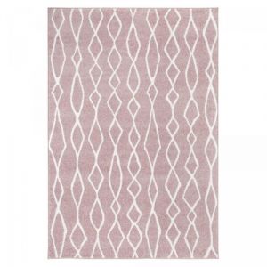 Unamourdetapis Tapis berbère motif ethnic 120x170 rose et blanc balanio