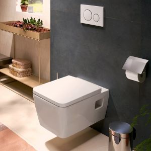 Hansgrohe EluPura Original Q Cuvette suspendue avec AquaChannel Flush, avec abattant WC, 60208450,
