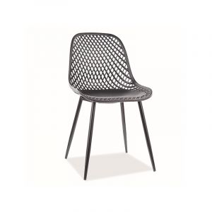 Signal Chaise en plastique quadrillé gamme Coral - Noir - H 75 cm