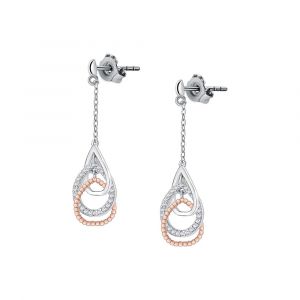 Cleor Boucles d'oreilles en argent 925/1000 et zircon