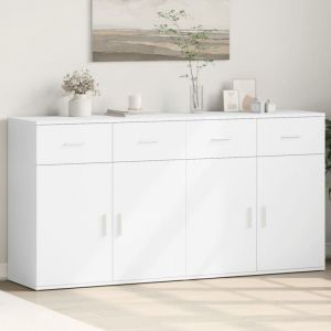 VidaXL Buffets 2 pcs blanc 79x38x80 cm bois d'ing&eacute;nierie