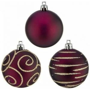 Krist Set de Boules de Noël Violet PVC Ø 6 cm 4 unités