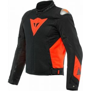 Dainese Energyca Air Tex Jacket, Veste Moto, Homme, Noir/Rouge Fluo, 64