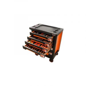 Fischer darex Servante d'atelier equipée de 145 outils 810472 Orange/Noire