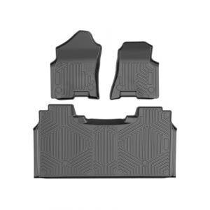 VEVOR Tapis de Voiture sur Mesure, Compatible avec Ford F-250/F-350/F-450 2017-2022, Tapis de Sol Automobile 3PCs pour Avant et 2e Rangée, Revêtements de Sol en TPE, Facile à Nettoyer, pour SUV