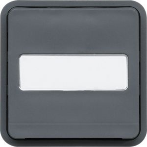 Hager Va et vient avec porte &eacute;tiquette cubyko associable gris WNA006