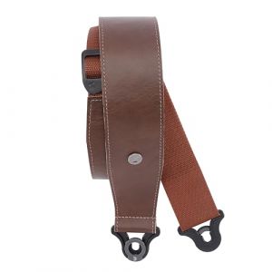 D'Addario Comfort Leather Auto Lock Guitar Strap Brown