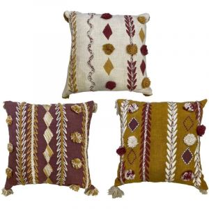 Coussin moutarde DKD Home Decor 40x15x40 cm (x3)