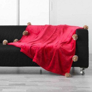 Plaid doux (150 cm) Snowy Rouge