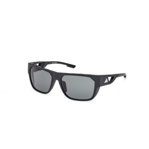 Adidas Sport Homme SP0102 02N Lunettes de soleil Inject&eacute; Noir Vert Carr&eacute; Normale