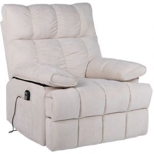 Image de Chandler - fauteuil relax électrique en velours texturé - beige