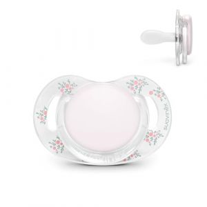 Suavinex Sucette pour Bébés 0/6 Mois, Nouveau-nés et Naissance, avec Tétine Symétrique SX Pro en Silicone, Plate et Flexible, Réversible, Respecte le Développement Buccodentaire, Poetry Rose