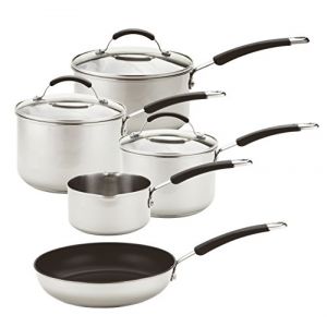 Meyer Batterie de Cuisine en Acier Inoxydable, Compatible plaques à Induction, Acier Inoxydable, Silver, 50.5 x 33 x 24. 7400