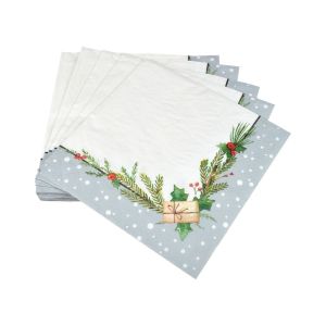 Lot de 20 serviettes en papier Branc de sapin