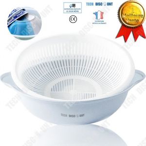 Td Passoire Plastique Double Usage Panier De Lavage Bleu Multifonctionnel Tamis Cuisine Égoutter Eau Propre Sec Fruits Et Légumes