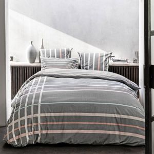Drap-housse gris en coton 90x190 GIANNI