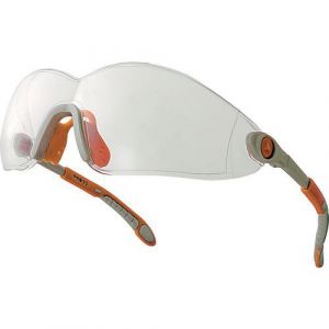 Image de Delta Plus LUNETTES VULCANO MONOBLOC BRANCHES ORANGE POLYCARBONATE VULCAORIN -VULCANO2 CLEAR