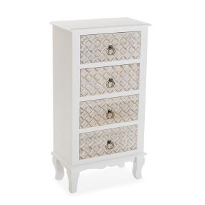 Image de Versa Viena Commode pour Rangement, Chiffonnier, 90,5x25x48cm - Blanc