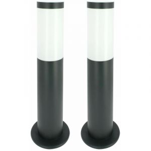 Arum Lighting Lot de 2 Bornes Valente extérieur Gris E27 Terrasse Jardin Allée Cour Chemin IP44