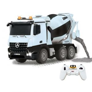 Jamara Mercedes-Benz Arocs Liebherr 1:20 2,4 GHz - Licence Officielle - Son d'avertissement de recul - 4 Roues motrices - Pneus en Caoutchouc profilés - Lumière LED - Tambour mélangeur Rotatif avec