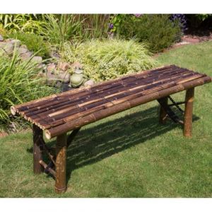 D&eacute;coshop26 Banc de jardin pliable en bambou marron 120x44x36 cm
