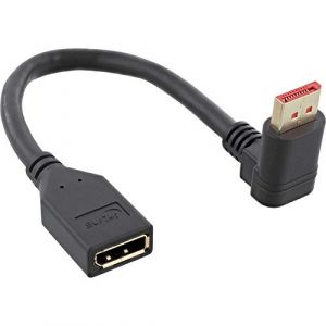 Inline Displayport Adapterkabel, 8k4k, Nach Oben Gewinkelt - 0,15m