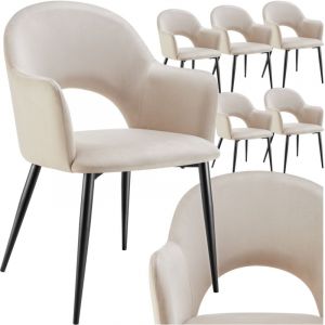 TecTake Fauteuil en velours et rembourré dossier continu