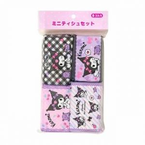 Sanrio Kuromi Mini Pocket Tissue (Set of 8 packs) Set of 8 packs / 16 sheets per pack / Packing: 10 x 1.2 x 6cm