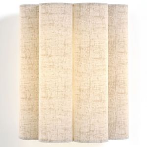 Privatefloor Applique murale avec abat-jour en tissu et structure dor&eacute;e vieillie - Treya Blanc