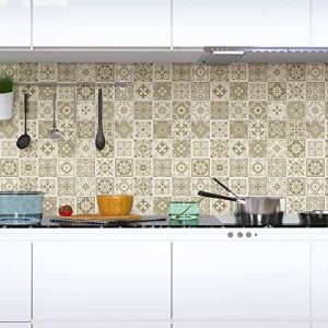 Sticker Mural Carrelage adh&eacute;sif Cuisine Salle de Bain - 24 Stickers Carreaux DE Ciment AZULEJOS DOMENICO - 24stickers10x10cm