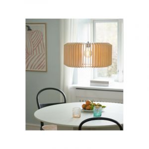 Nordlux Suspension Asti en lamelles de bois, Ø 50 cm