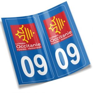 2 autocollants stickers plaque immatriculation voiture départements France