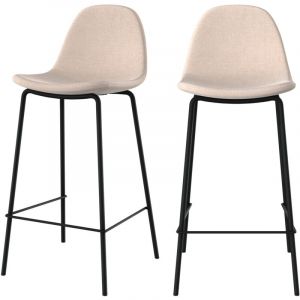Chaise pour îlot central en tissu beige 65,5 cm (lot de 2) + Henrik