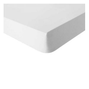 Essix Drap housse en coton blanc 90x190 Made in France