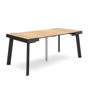 Table console extensible, Console meuble, 180, Pour 8 personnes, Pieds en bois, Style moderne, Chêne - Skraut Home