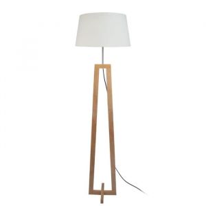 VILI 1 Pied de lampadaire &Oslash;40 x H135 cm beige - Mati&egrave;re : bois h&ecirc;tre massif - Dimensions : &Oslash;40 x H135 cm - Coloris : beige