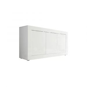Buffet 3 portes - PRICE FACTORY - CISA - Blanc brillant - Design - 3 portes