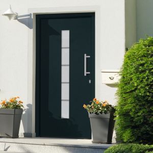 VidaXL Porte d'entr?e Aluminium et PVC Anthracite 100x200 cm