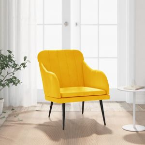 VidaXL Fauteuil Jaune 63x76x80 cm Velours Yellow