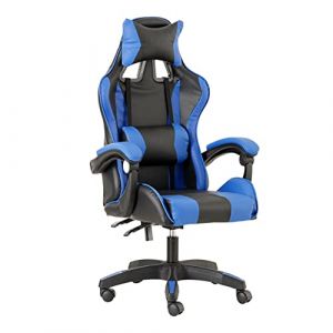 Image de Baroni Home Chaise de Gaming, Chase de Jeux Ergonomique Chaise de Bureau avec Confortable Dossier réglable, Appui-tête et Soutien Lombaire, Bleu