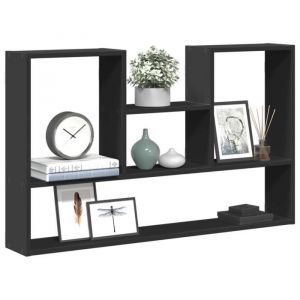 VidaXL &Eacute;tag&egrave;re murale noir 99x15x60 cm bois d'ing&eacute;nierie 853237