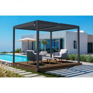Pergola Cazeboo pergola bioclimatique autoportée piana 3x2,5m aluminium gris
