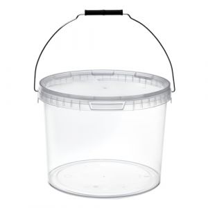 Garronda Seau avec Couvercle 10 L pour Le Stockage de Produits Alimentaires et Chimiques 5 Pi&egrave;ces Transparent GD-0072