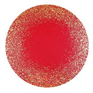 6 sets de table carton rond éclat 34cm rouge - générique 000811000000007