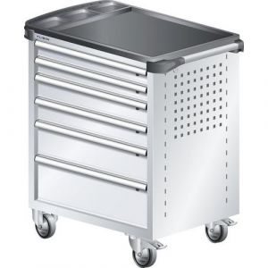 Lista - Servante d'atelier, avec rev&ecirc;tement plastique, 6