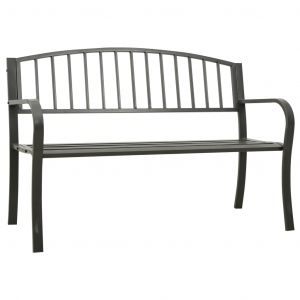 VidaXL Banc de jardin 125 cm Acier Gris