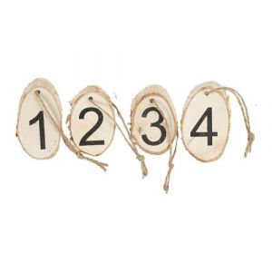 Image de Creotime Rondelles de bois - Chiffres de l'Avent - 4 pcs